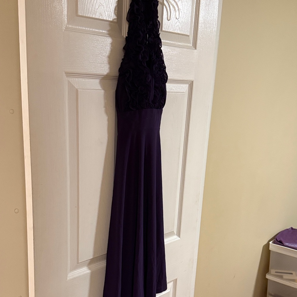 Elegant Purple Halter Dress
